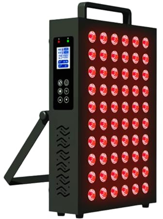 Lampada per terapia a luce rossa, 60 LED con tecnologia a 4 chip, 4 lunghezze d'onda (630 nm, 660 nm, 850 nm, 940 nm), intensità regolabile e timer, lampada a infrarossi per recupero
