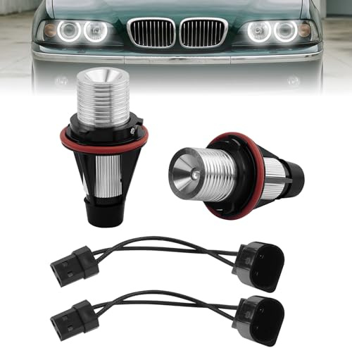 Baceyong 2 lampadine LED Angel Eye, impermeabili, per luci di posizione Angel Eyes, compatibile con BMW E87 E39 E60 E61 E63 E65 E83, 6312694048, 63126916097, 63126929309 (bianco)
