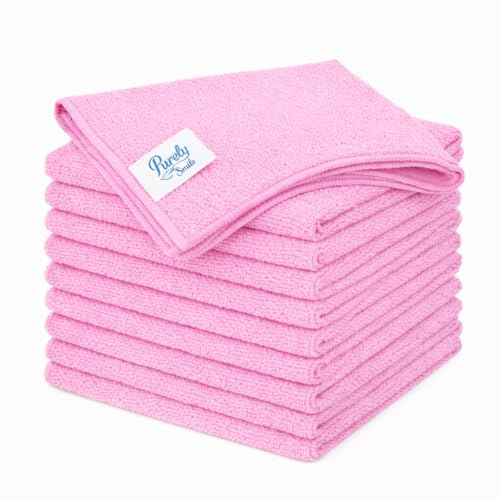 Blake & White Red Microfibre Cloths 10 Pack – Ultra Fine Reusable Cleaning Cloths for Home & Industrial Use – 90 Percent Polyester & 10 Percent Polyamide Material (36x36cm)