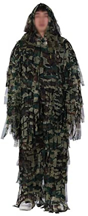 scosao Hunting Ghillie Suit, Woodland Camouflage Clothing, Camo Ghillie Suit for Men, Hunters, Military, Airsoft, Wildlife Photography, Halloween