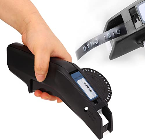 Embossing Etiketteringsmaskin Manuell Etikettskrivare Klar Nummer Bokstav Etikettering, Svart