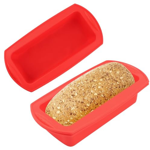 VFANDV Stampo Plumcake Silicone, 2 Pezzi Teglia Pane in Cassetta Antiaderente per Cottura del Pane e Plumcake - per Forno e Microonde