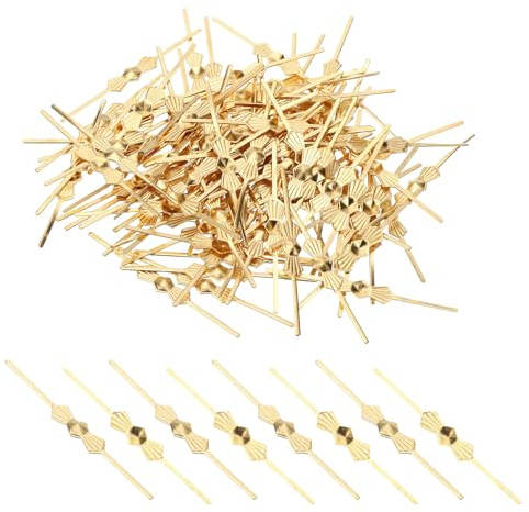 PATIKIL 45mm/1.77 Chandelier Bowtie Clips, 300Pcs Copper Chandelier Connectors Clips for Fastening Crystals Parts, Chandelier Replacements, Gold Tone