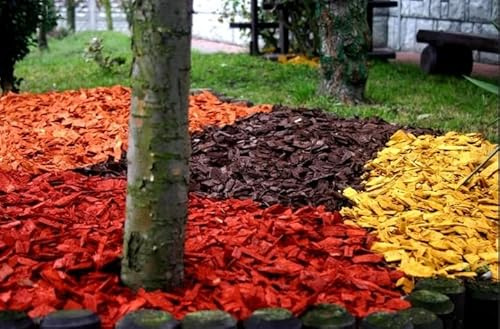 Copeaux de Bois décoratifs - Colorés Écorce colorée - écorce de Jardin - 20Kg (Brun)