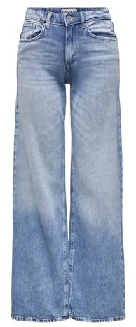 Onlhope Tai194 Noos Pantalon Taille Basse Large DNM, Bleu Denim Clair Moyen., 32W x 34L