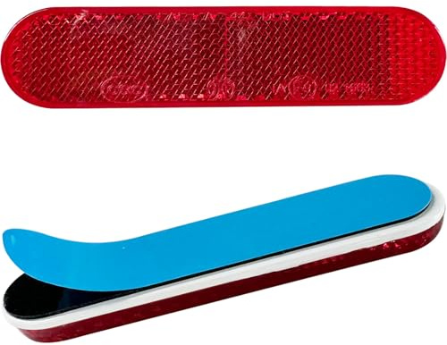 2 pezzi 96 x 24 x 8 mm riflettori per bicicletta moto E4 posteriore rosso, autoadesivi riflettore catadiottro occhi di gatto, multifunzione scooter omologato