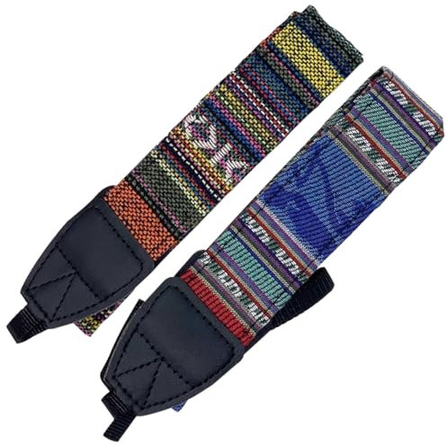 Correa de cámara, 2 piezas Vintage Correa de Hombro para cámara, Correa de Cámara Tejida, Cinturón Ajustable de Cuello de Lona de Algodón, Universal cinturón de Seguridad para la cámara