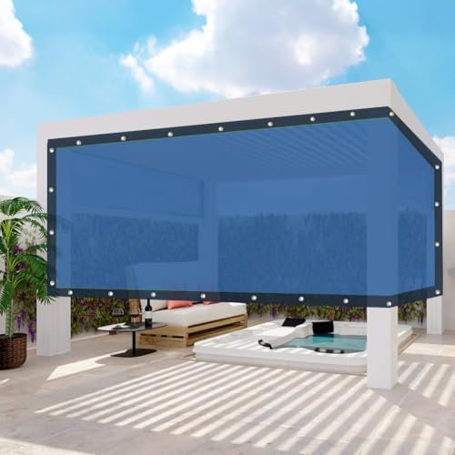 MTNBHH Brise-Vue 90% for Balcon, clôture, Pare-Soleil indéchirable avec œillets renforcés, Panneaux d'intimité durables for Jardin, Serre(Blue,1x2m/3.2x6.5ft)