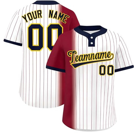Personalised Stitched Baseball Shirt with Name & Number for Men Women Youth Custom Baseball Jersey Button Down Sports Uniform