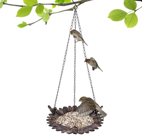 Comederos Para Aves Silvestres | Bandeja de Alimentos de Gran Capacidad Impermeable - Comederos de Exterior Decoración de Jardín - para Alimentación y Observación de Colibríes y Pinzones Silvestres en