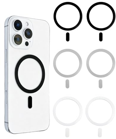 Luxorium 6 Anello Magnetico Cellulare Nero Bianco Grigio Ultra Sottile Anello Universale Adesivo Magnetico per iPhone Android