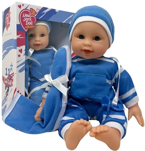 The New York Doll Collection 11 inch Soft Body Baby Doll in Gift Box - 11 Baby Doll Toy for Kids, Boys, Girls and Toddlers - Baby Doll Pacifier Accessory Included