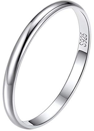 Suplight Ring 925 Sterlingsilber Größe 57 für Männer Frauen 2mm glänzender simpel Ring Verlobungsring Ehering Hochzeitsringe