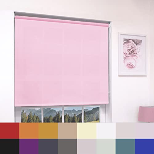 Pink Plain Dim Out Fabric Roller Blind Made To Measure All Fitting Included Easy Fit Child Safe Maximum size of 120cm Width x 160cm Drop