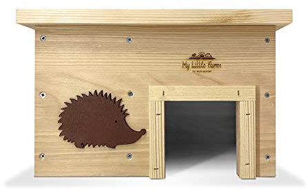 My Little Farm Igelhaus, ganzjährig nutzbares, wetterfestes Igelquartier aus Tannenholz, Bausatz inklusive Schrauben zur Montage