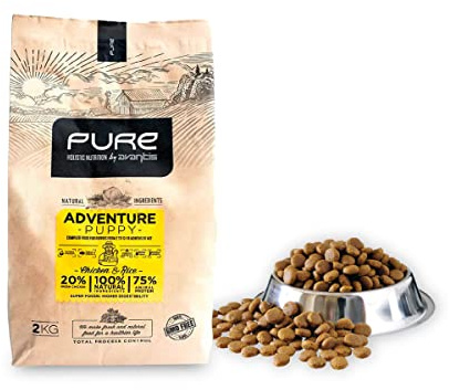 Pure Adventure Puppy Pollo y Arroz 2 kg – Pienso Holístico con Carne Fresca para Cachorros – Todas Las Razas