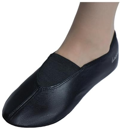 Lappade extra breite Gymnastikschuhe, Ballettschuhe, Schläppchen, Turnschläppchen, Tanzschuhe, Ledersohle schwarz Art.290 Gr.42