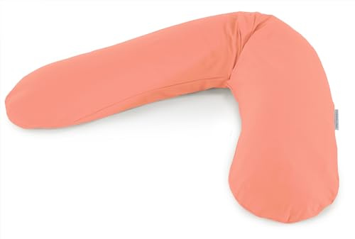 Theraline Den ursprungliga graviditetskudden och amningskudden 190 cm – sidosovkudde, amningskudde, mikropärlor – inklusive amningskudde, korall bambukollektion