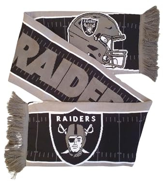 Great Branding Las Vegas Raiders NFL HD Jaquard Scarf Black Gray Schal - Stk