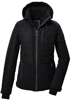 killtec Damen Skijacke/Funktionsjacke in Daunenoptik mit abzippbarer Kapuze und Schneefang KSW 309 WMN SKI QLTD JCKT, schwarz, 44, 42037-000