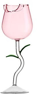 Ejoyous Bicchieri da vino rosso a forma di rosa, bicchiere da vino in vetro borosilicato alto, bicchiere da cocktail in vetro borosilicato per casa, ristoranti, bar e feste