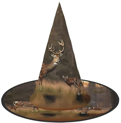 HTTUP Hirsch Jagd Druck Stilvoller Vintage Hut Karneval Halloween Hut Erwachsene Kostüm Zubehör Mottopartys