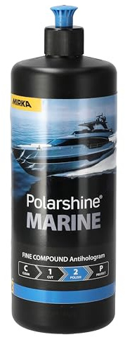 Mirka Polarshine Marine Fine Cut Polermedel / 1 L/Vattenbaserat, silikonfritt antihologram-polermedel för polering av marina ytor / 7991210111FC