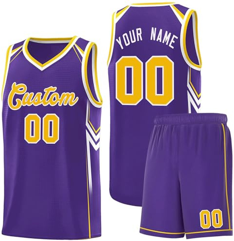 2 Sets personalisiertes Basketballtrikot benutzerdefinierte Basketball Trikots benutzerdefinierte Basketball Kit Basketball Trainingsanzug mit Namen Team Nummer für Erwachsene und Kinder A23