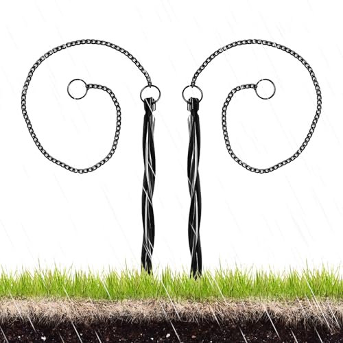 per catena della pioggia, accessorio per scarico grondaia, 25 x 1,5 cm, supporto per pluviale da esterno, costruzione autentica resistente alla ruggine, facile installazione a terra per casa