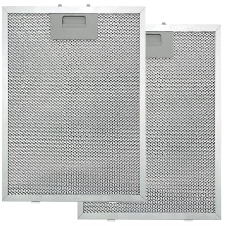 Pack of 2 Metal Grease Filters for Cooker Hoods, Cooker Hood Filter, Oil and Gas Separator, Kitchen Accessories Made of Aluminium, Universal for Kitchen Extractor Hoods, Replacement Filter (230 x 260