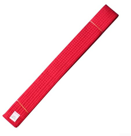 Cinturón de color para karate, judo, taekwondo, 280 cm, banda de artes marciales de doble capa de algodón y poliéster con soporte estable para competiciones de entrenamiento de niños y adultos (rojo)