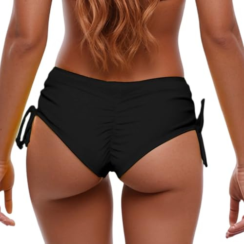 NaLatia Bikini Culotte Mujer - Bragas Bikini Mujer Playa Braguitas Sexy Bañador Triángulo Bikini Parte de Abajo Clásico Traje de Baño con Cordón Ajustable Pantalon