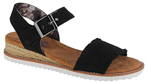 Skechers Damen Desert KISS Adobe Princess Sandals, Black Canvas, 41 EU