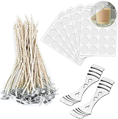 KOOLPUG Stoppini per Candele, Stoppini per Candele fai da te, 120 pezzi Stoppini Candele, Stoppino per Candele Cera di Soia, Stoppini per Candele Naturali, Stoppini Candela (10cm)