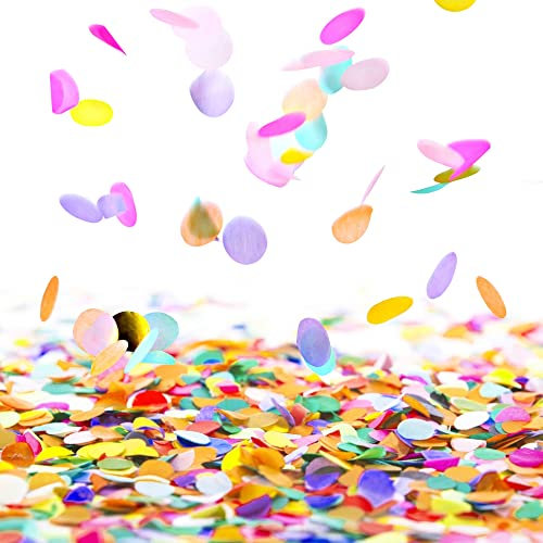OTTYMO 10.000 Stück rundes Seidenpapier, 2,5 cm, mehrfarbig, Konfetti, Kreis, Papier, Tisch-Konfetti-Punkte für Vatertag, Hochzeit, Urlaub, Ballon, Geburtstag, Party-Dekoration (120 g)