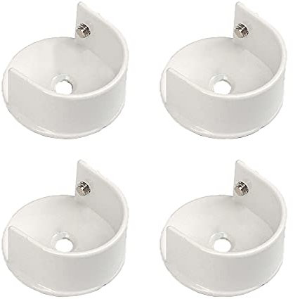 4 Stück Schrankstangen Halter 28mm U-förmige Legierung Schrankrohrhalter Hängestangen Flansch Holder Spurstangenkopf für Duschvorhangstange Schrankrohr