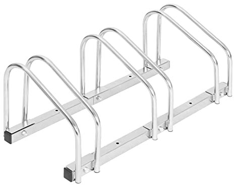 WOLTU Fahrradständer für 3 Fahrräder Fahrradhalterung auf dem Boden Aufstellständer für Fahrradaufhängung Fahrradhalter aus Metall