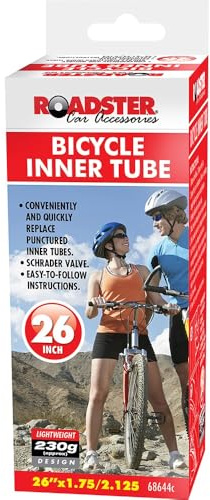 2 x 26 Inch Bike Tyre Inner Tubes - Bicycle Dunlop Valve | Tubes 1.75- 2.125 Mountain Bike | Replace Punctured Innertubes | Repair | Replacement - Pack of 2