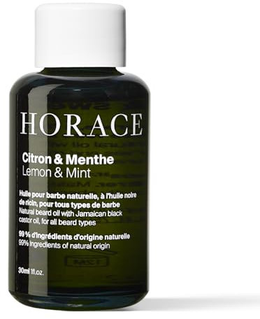 HORACE Lemon & Mint Beard Oil for Men - Conditioner with Argan Oil - Gentle Beard Care for All Skin Types - Citrus, Aromatic Scent, 30 ml