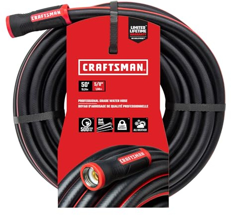 Craftsman Heavy Duty Professional Grade Garden Hose, 50 Feet x 5/8 Inch