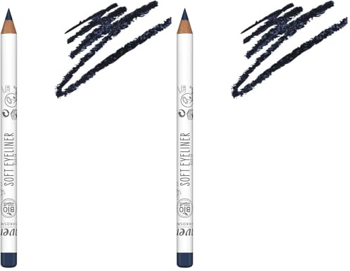 lavera Soft Eyeliner - Blue 04 - Crayons à paupières -Cosmétiques naturels - végan - sans silicones - L'huile jojoba bio & Huile de tournesol bio - 1,14g (Lot de 2)