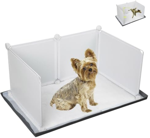 Dog Litter Tray with High Walls Indoor for Small to Medium Dogs, Corgi, French Bulldog, Silicone, Suitable for Most Training Mats, Easy to Clean