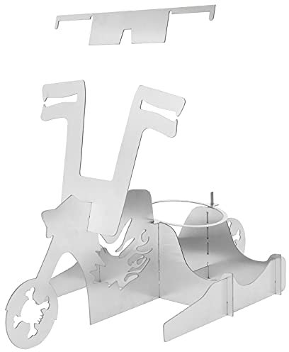 Fuerdich Rejilla para Asar Pollo, Asador De Pato Portátil De Acero Inoxidable, Rejilla Vertical para Asar para Pollo, Pavo, Pato, Ganso (Plata)