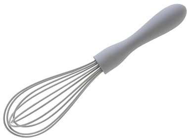 Wiltshire Silicone Whisk, Egg Whisk, Baking & Whipping Balloon Whisk, Heat-Resistant Utensil, Non-Stick, Non-Scratch, Pebble Grey, 21x5x5cm, 681933
