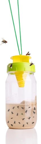Garden Mile Ready Baited Fly Catcher - Reusable Wasp Catcher, Bee Trap, Hornet Traps, Fruit Fly Trap, Hornet Trap For Indoor And Outdoor Wasp Repellent Fly Trap