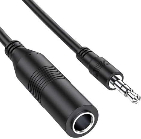 TECHZOCO Cable Audio estéreo Jack 6.35 mm Hembra a Jack 3.5 mm Macho, Adaptador Jack de 3,5 mm Macho a 6,35 mm Hembra, Para Smartphone Tablet Ordenador Receptor HiFi Amplificador Home Cinema, 20 cm