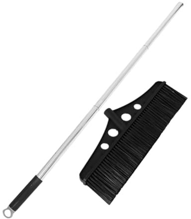 Ipetboom Garden Broom Outdoor Push Broom Heavy Duty for Deck Scrubbing Long Handle Wide Angle Commercial Use Outside Cleaner