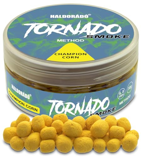 Haldorado Tornado Smoke Method Appât pour pêche à la carpe, saveur de maïs champion, granulés de 6 à 8 mm, 30 g