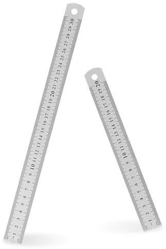 Metal Ruler 15cm 30cm Ruler Stainless Steel Ruler Metal Ruler for Cutting for School Office Home Measuring Drawing Cutting (2)