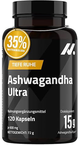 Ashwagandha Shoden Ultra® 35% di withanolidi – 15.000 mg equivalenti | 7x più concentrata rispetto all’Ashwagandha KSM-66 | Supporto alla concentrazione, al sonno profondo e all’energia | 120 capsule